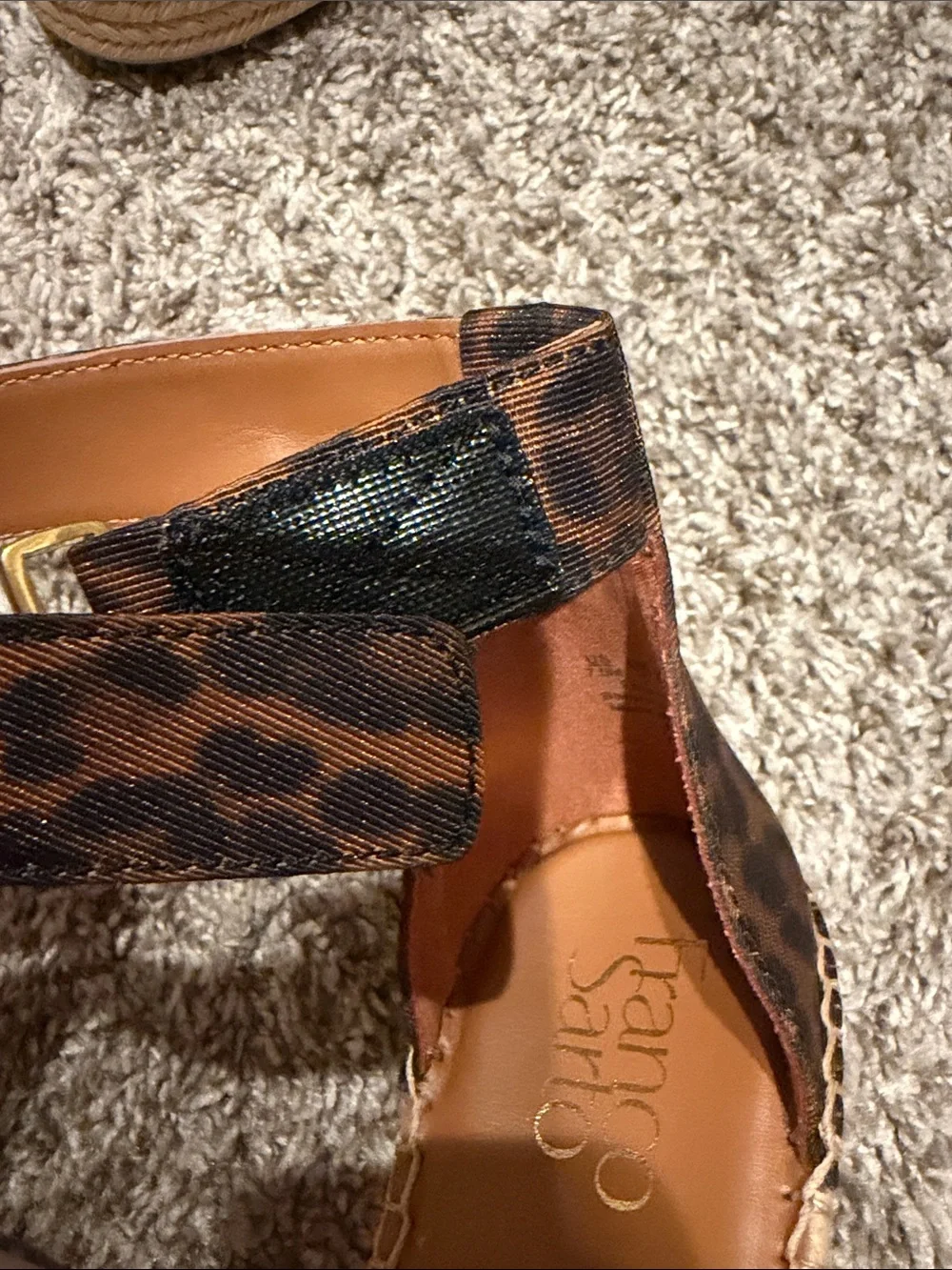 Franco Sarto Leopard Print Espadrille Wedge Sandals - Brown